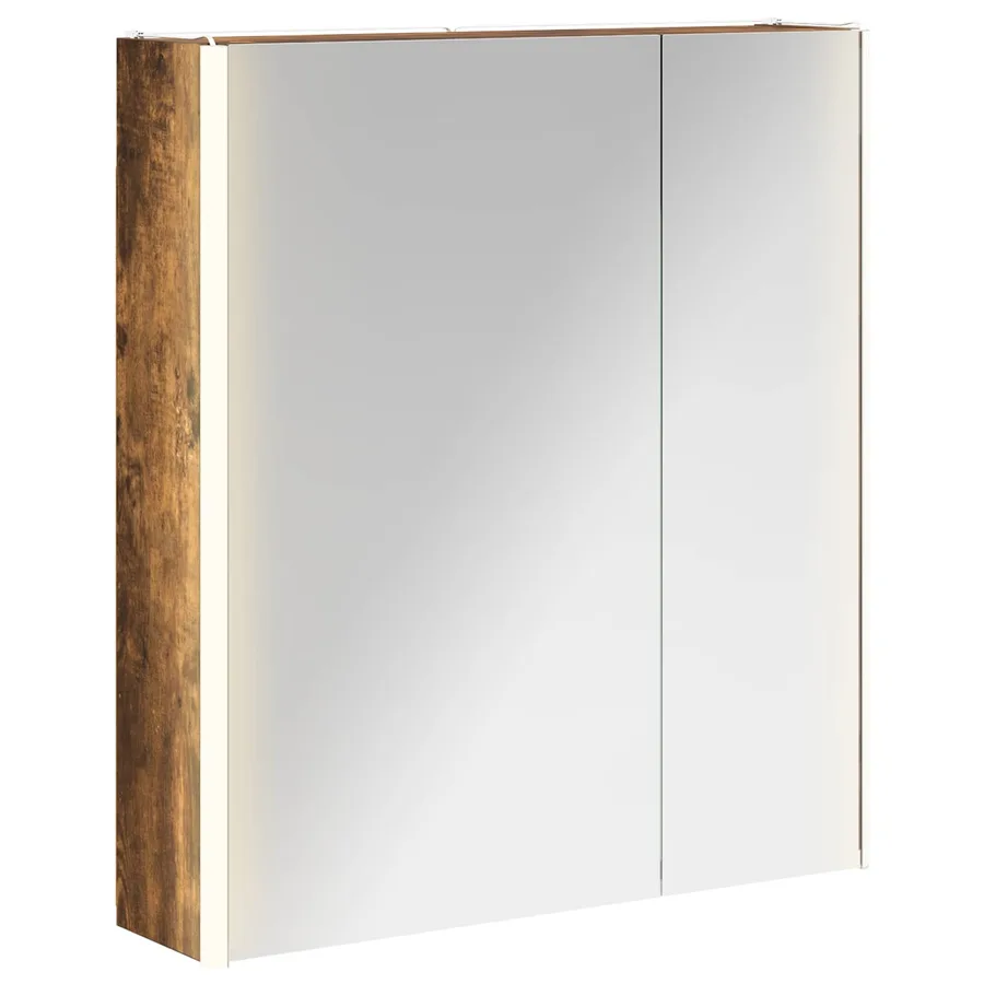 Armoire Miroir de Salle de Bain Chêne fumé 63,5 x 15,5 x 70 cm - 2