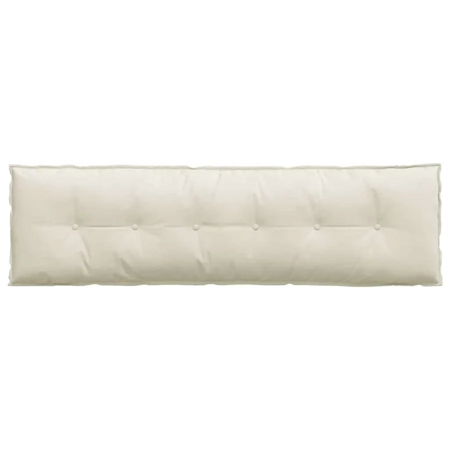 Coussin de Dos Crème 180 x 50 cm Tissu en velours côtelé - 6