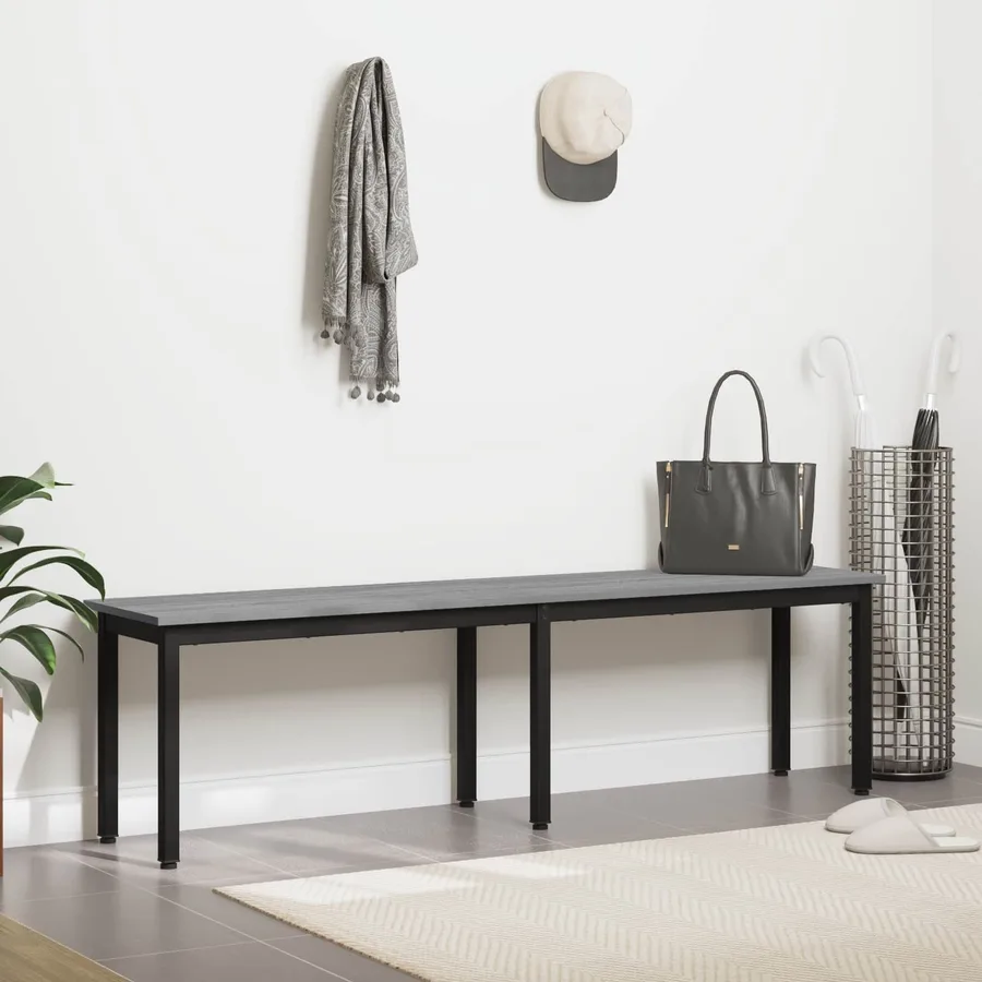 banc Gris Sonoma 160 x 35 x 45 cm Bois d'ingénierie - 4