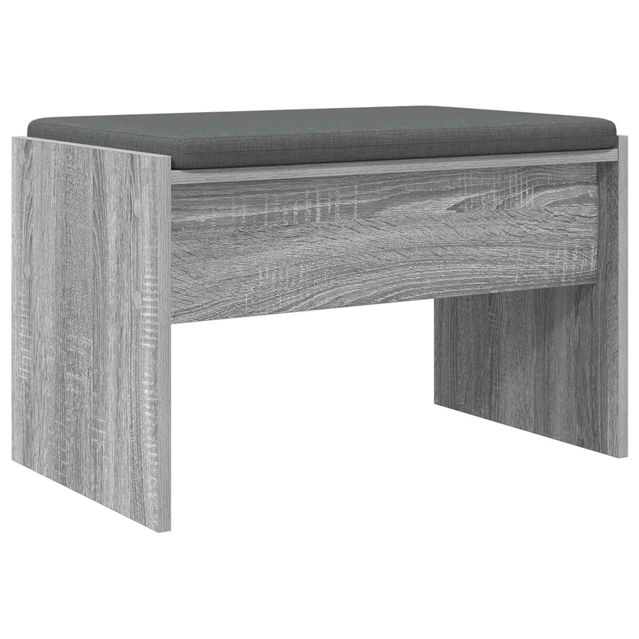 Banc d'entrée avec coussin Gris Sonoma 63 x 38 x 40 cm - 2