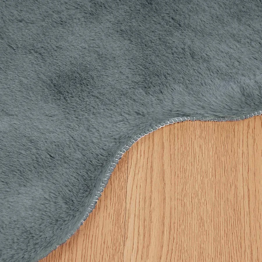 Tapis antidérapant en fausse de lapin OLITE Anthracite - 9