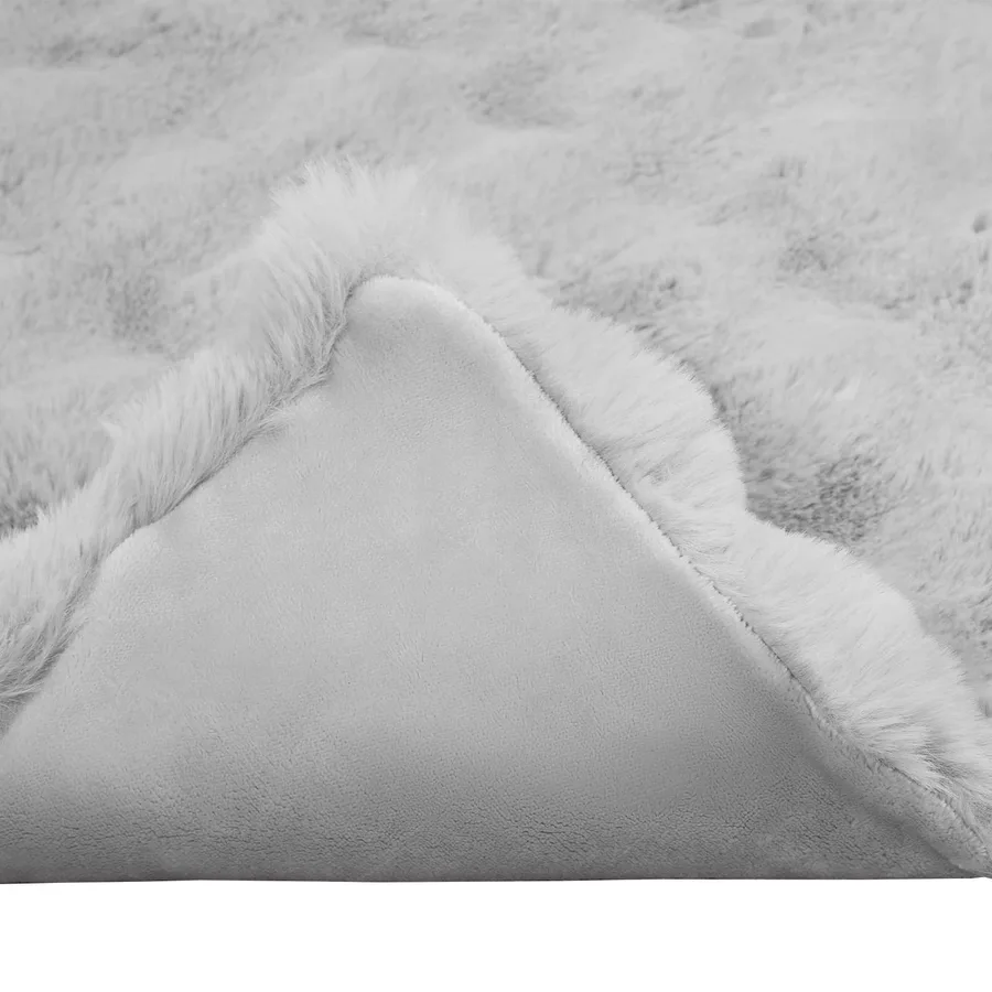 Couverture antidérapante en fausse de lapin Olite Gris - 7
