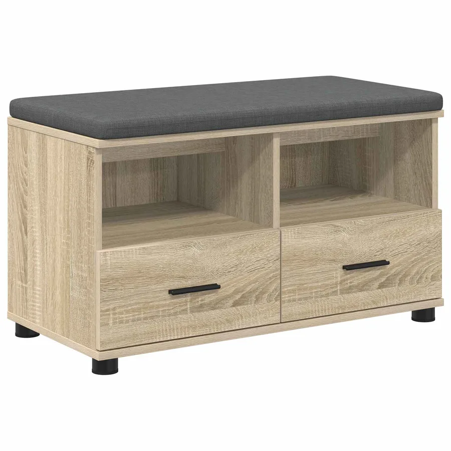 Banc d'entrée avec coussin Chêne Sonoma 80 x 38 x 46 cm - 2