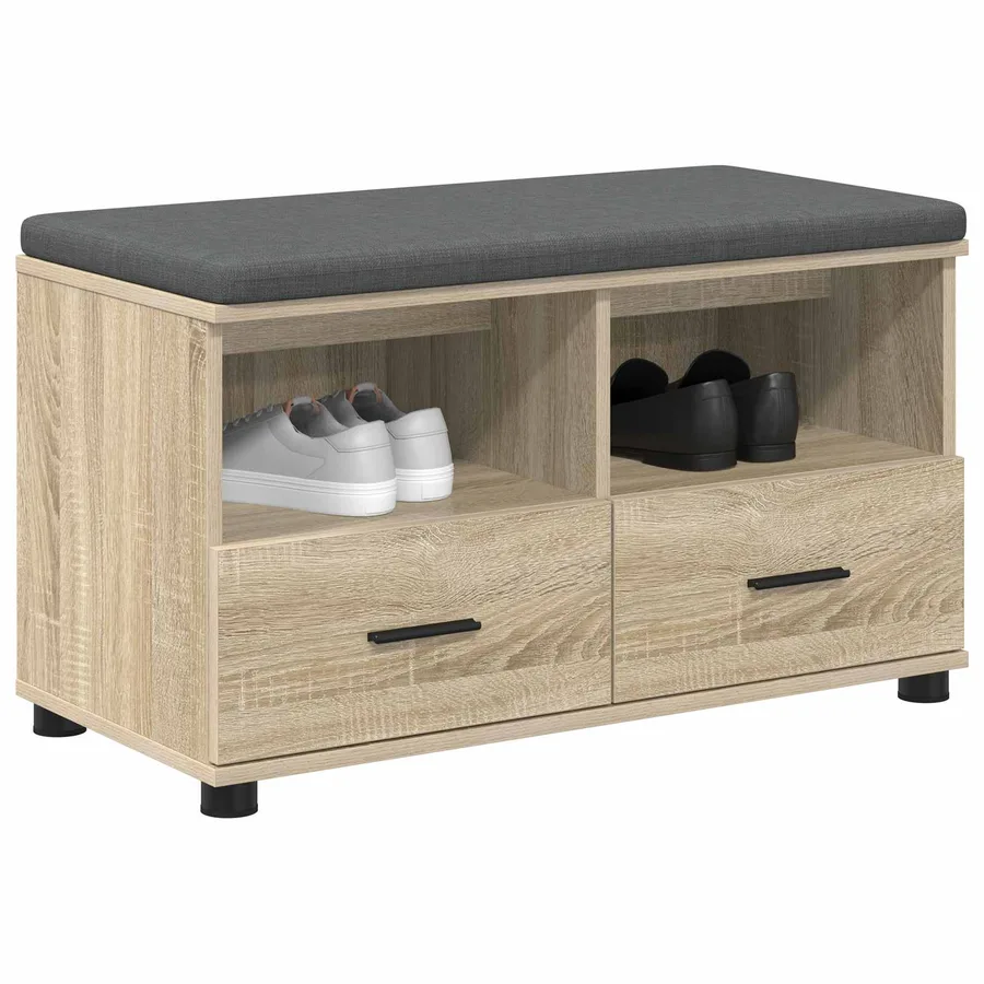 Banc d'entrée avec coussin Chêne Sonoma 80 x 38 x 46 cm - 3