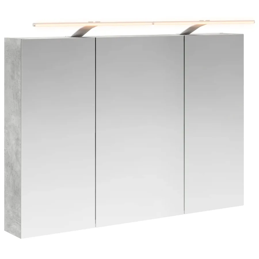 Armoire Miroir de Salle de Bain Gris béton 100 x 14,5 x 70 cm - 2