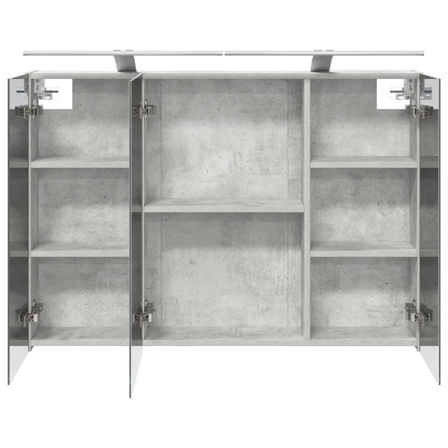 Armoire Miroir de Salle de Bain Gris béton 100 x 14,5 x 70 cm - 7