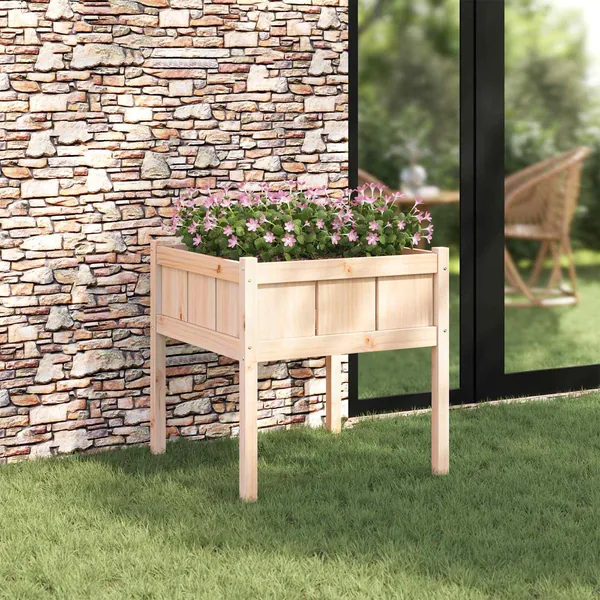 Cache-pot de jardin Nature 70 x 70 x 70 cm Bois de pin massif