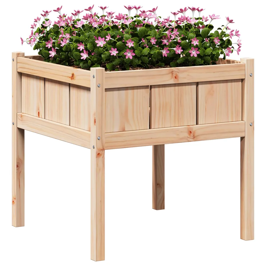 Cache-pot de jardin Nature 70 x 70 x 70 cm Bois de pin massif - 3