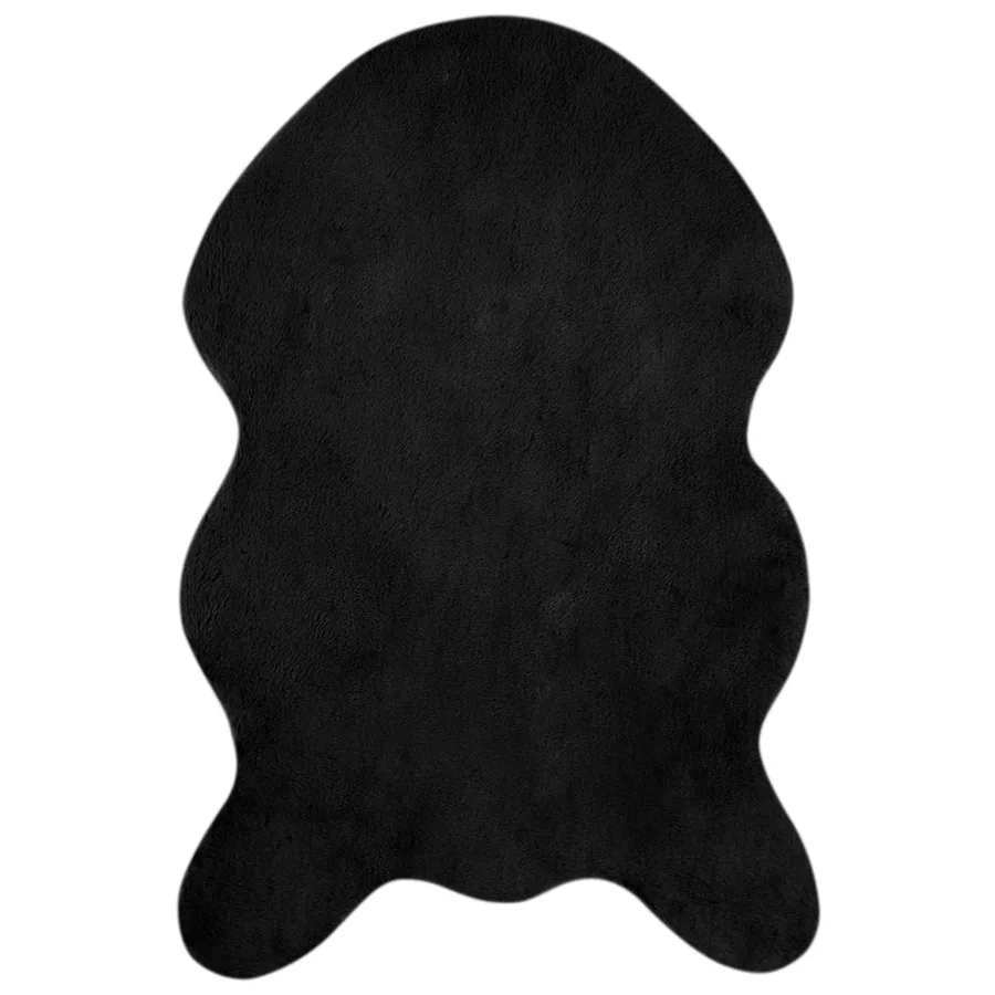 Tapis antidérapant en fausse de lapin OLITE Noir 80 x 120 cm - 2
