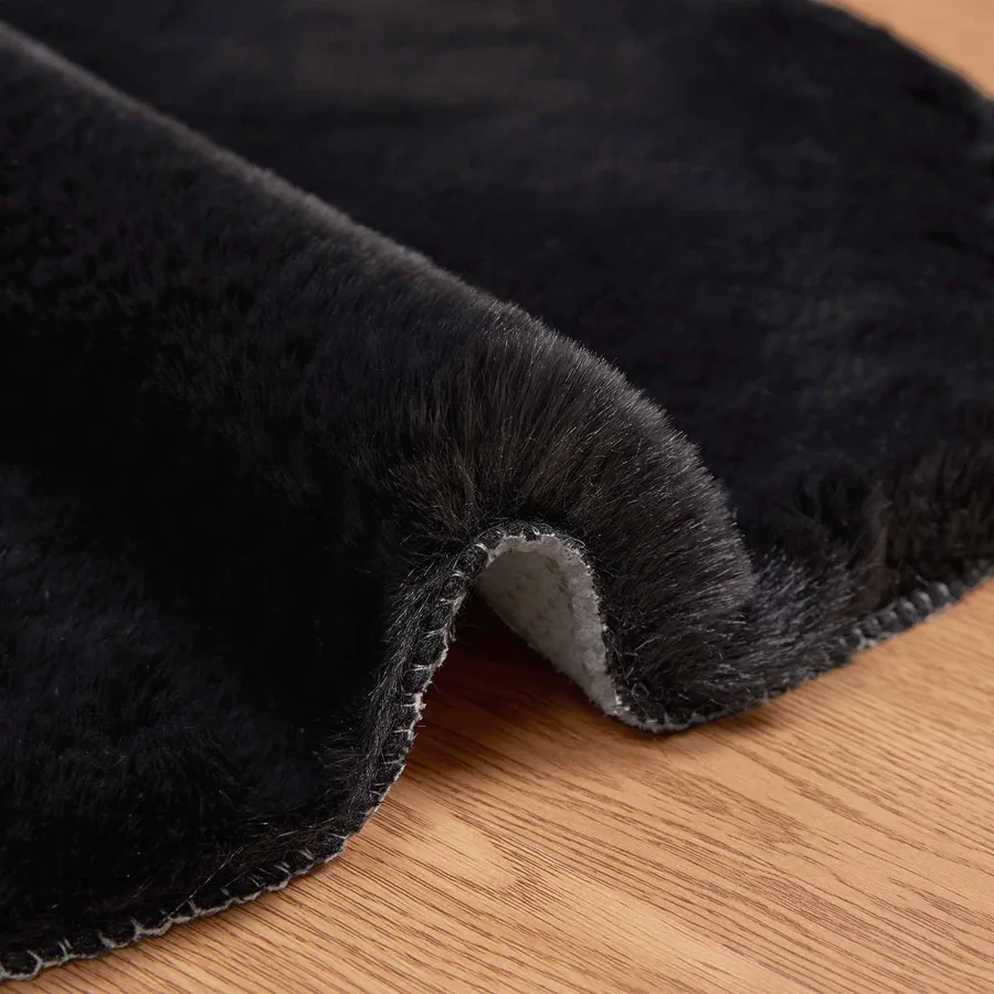 Tapis antidérapant en fausse de lapin OLITE Noir 80 x 120 cm - 5
