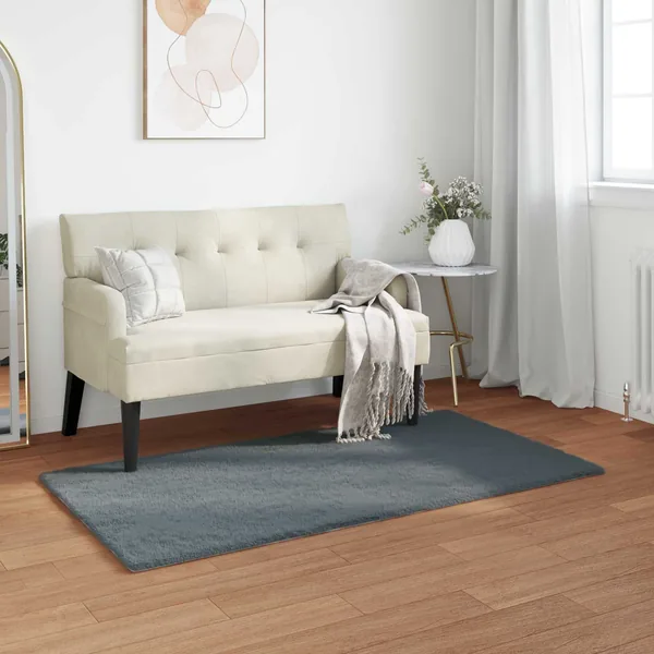 Tapis antidérapant en fausse de lapin OLITE Anthracite
