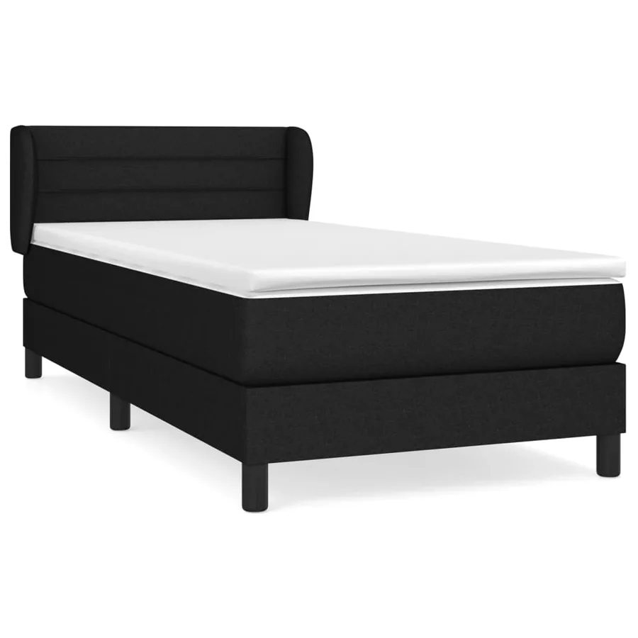 Sommier à lattes de lit avec matelas Noir 90x200 cm Tissu - 2