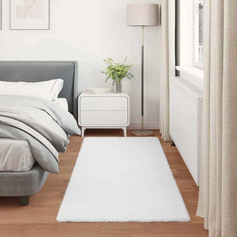 Tapis antidérapant en fausse de lapin OLITE Blanc 100 x 200 cm - 4
