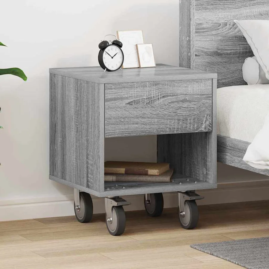 Table de chevet Gris Sonoma 40,5 x 40 x 48 cm Bois d'ingénierie