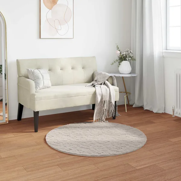 Tapis antidérapant en fausse de lapin OLITE Beige Ø 80 cm