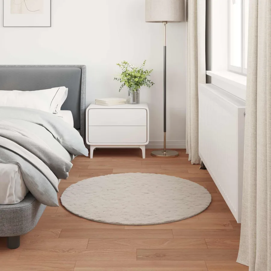 Tapis antidérapant en fausse de lapin OLITE Beige Ø 80 cm - 4