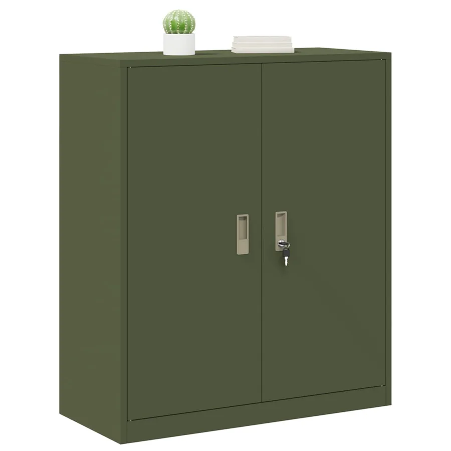 Armoire de rangement Vert olive 90 x 40 x 105 cm Acier - 3