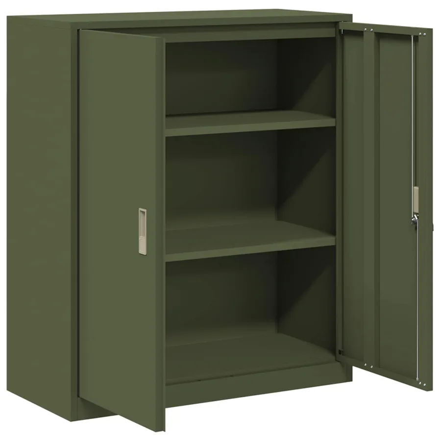 Armoire de rangement Vert olive 90 x 40 x 105 cm Acier - 5