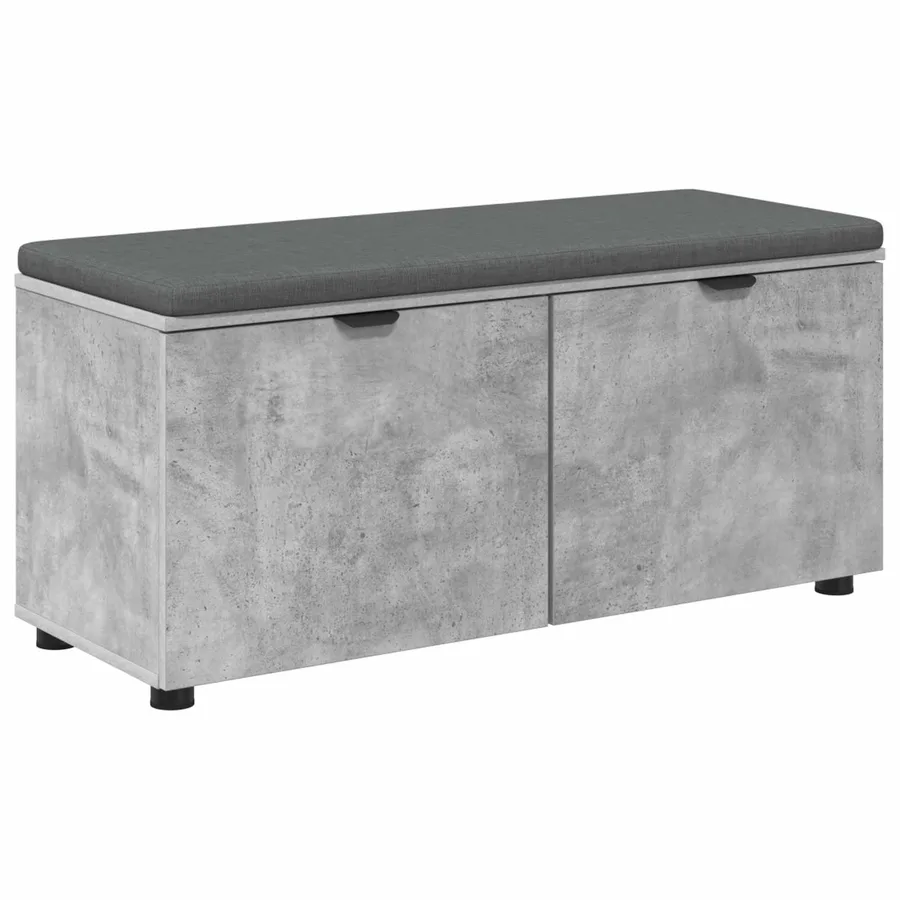 Banc d'entrée avec coussin Gris Béton 100 x 38 x 46 cm - 2