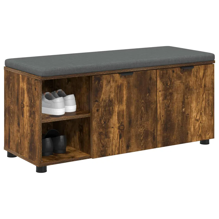 Banc d'entrée avec coussin Chêne Fumé 100 x 38 x 46 cm - 3