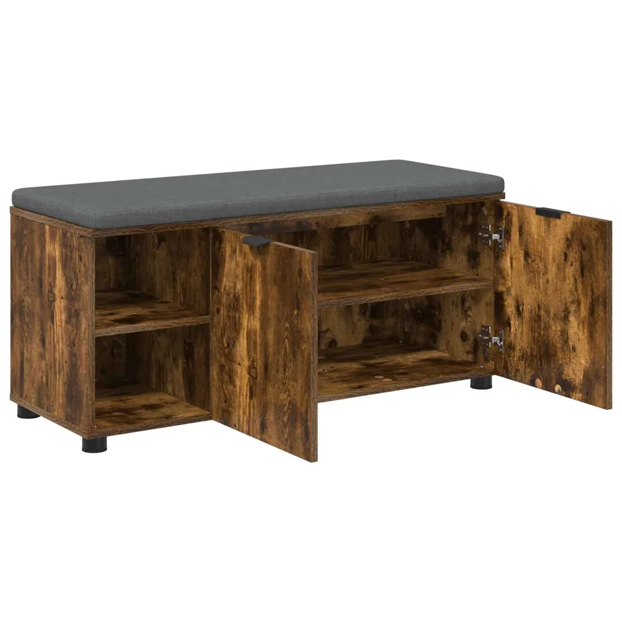 Banc d'entrée avec coussin Chêne Fumé 100 x 38 x 46 cm - 5