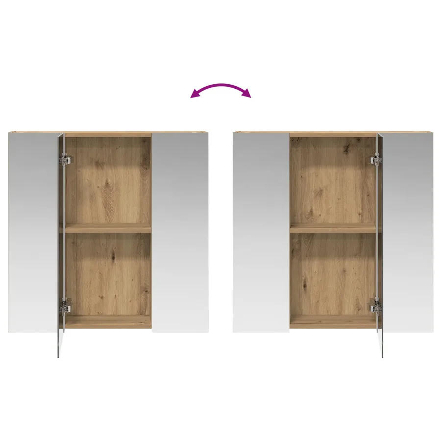 Armoire Miroir de Salle de Bain Chêne artisan 70 x 14,5 x 70 cm - 10