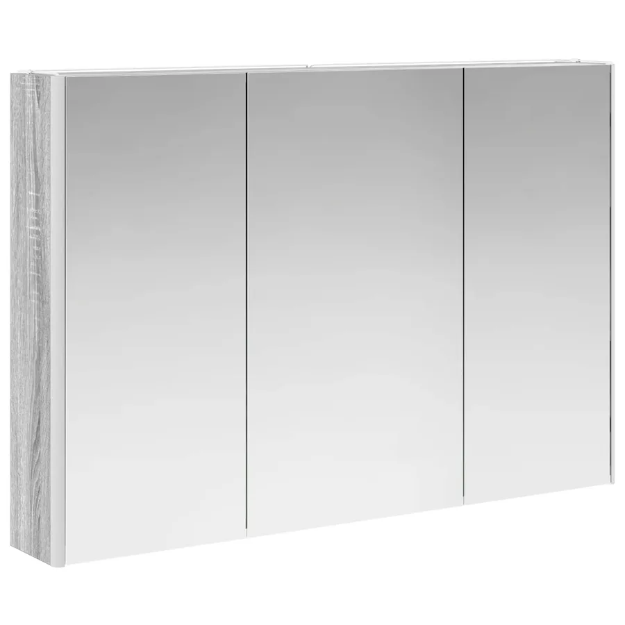 Armoire Miroir de Salle de Bain Gris Sonoma - 5