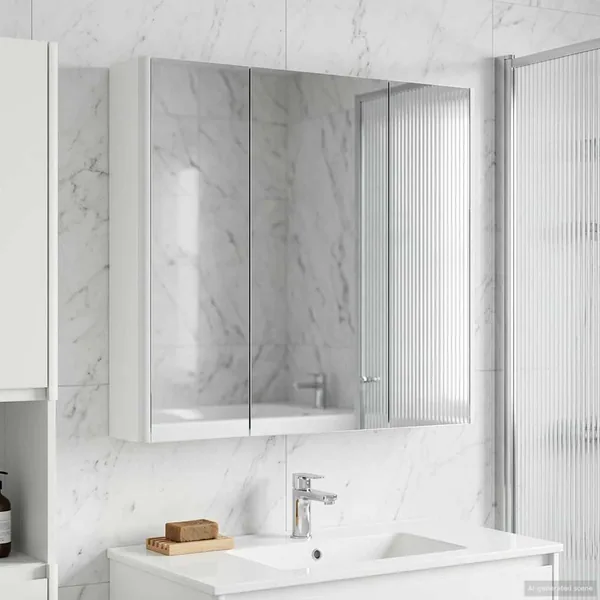 Armoire Miroir de Salle de Bain Blanc 73.5 x 15.5 x 70 cm