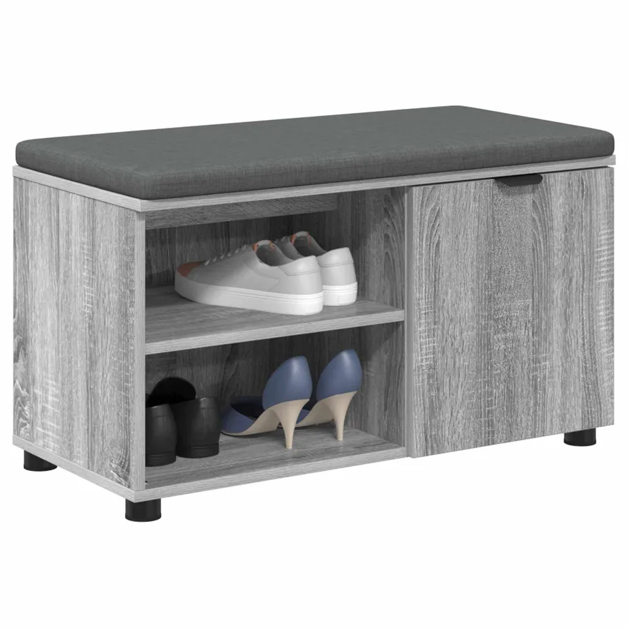 Banc d'entrée avec coussin Gris Sonoma 80 x 38 x 46 cm - 3