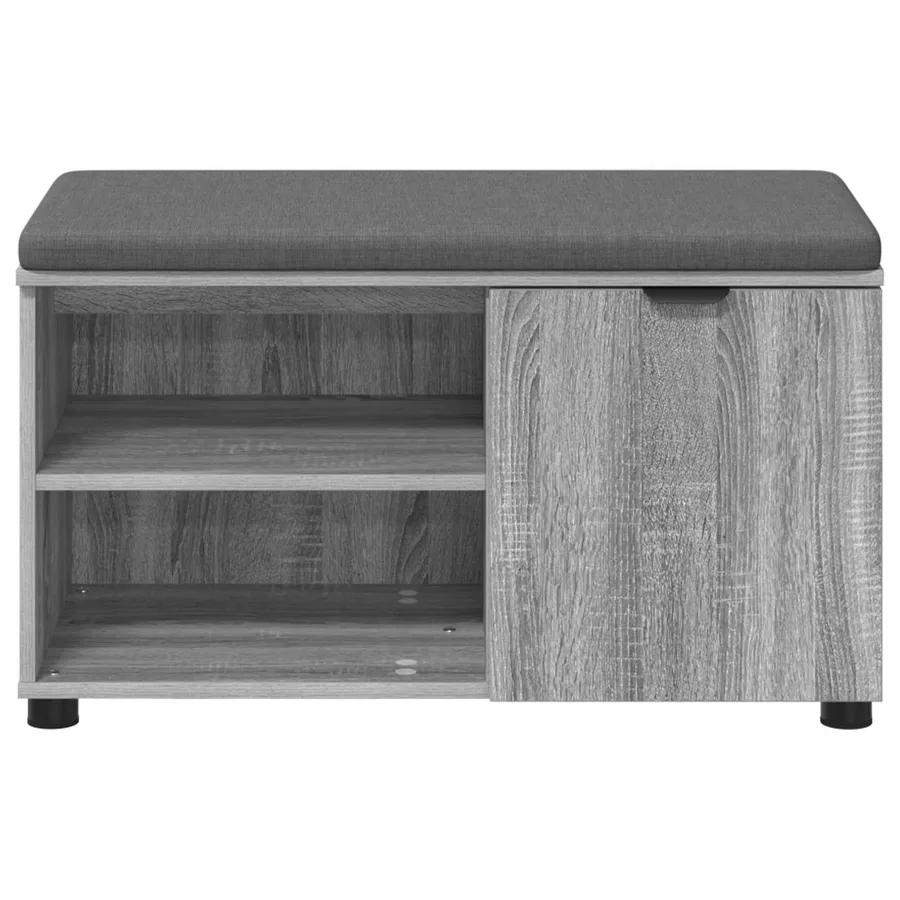 Banc d'entrée avec coussin Gris Sonoma 80 x 38 x 46 cm - 6
