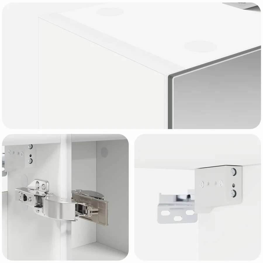 Armoire Miroir de Salle de Bain Blanc 60 x 14,5 x 70 cm - 10