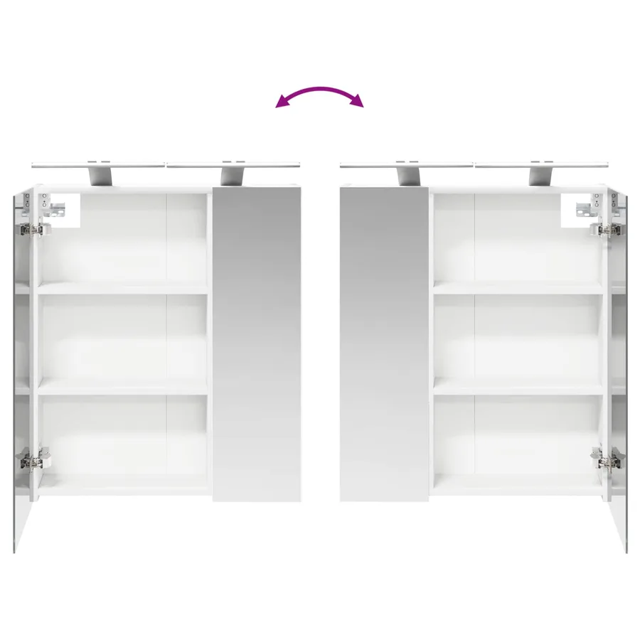 Armoire Miroir de Salle de Bain Blanc 60 x 14,5 x 70 cm - 12