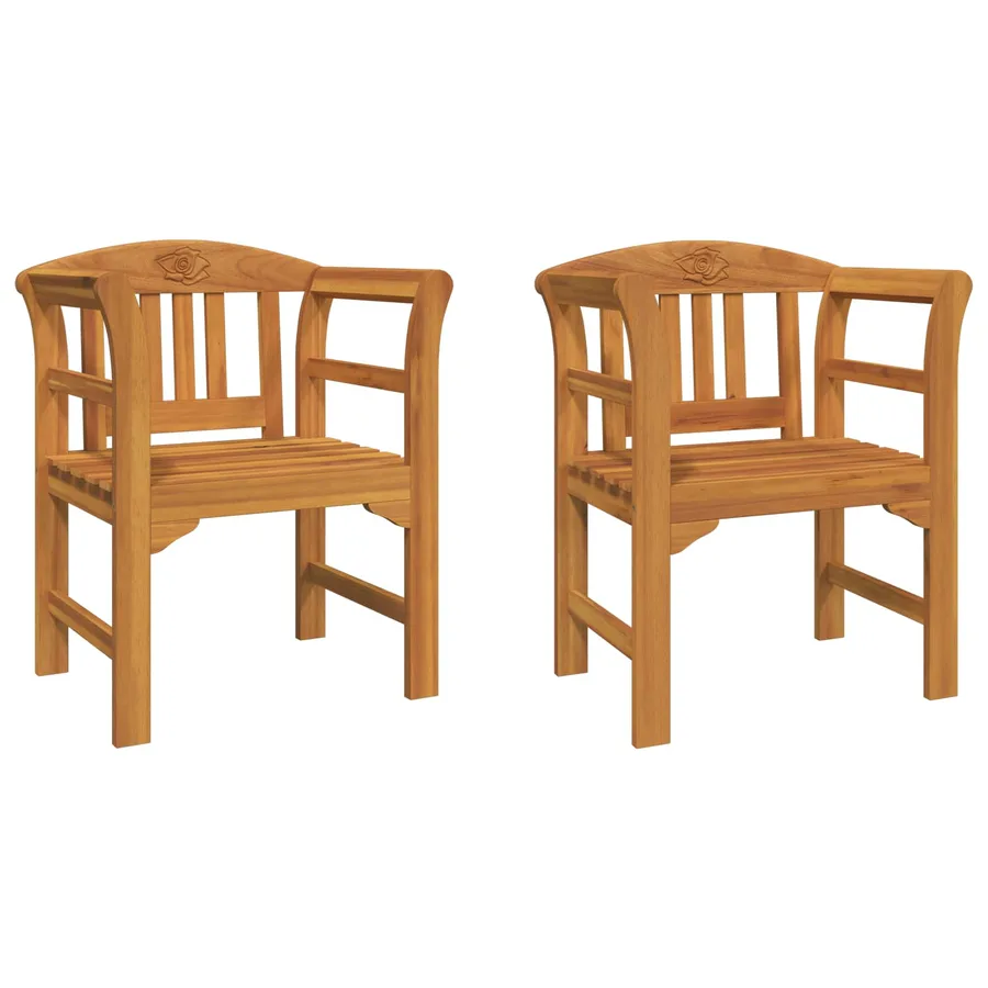 Banc rose Naturel 68,5 x 46 x 82,5 cm Bois d'Acacia Massif - 2
