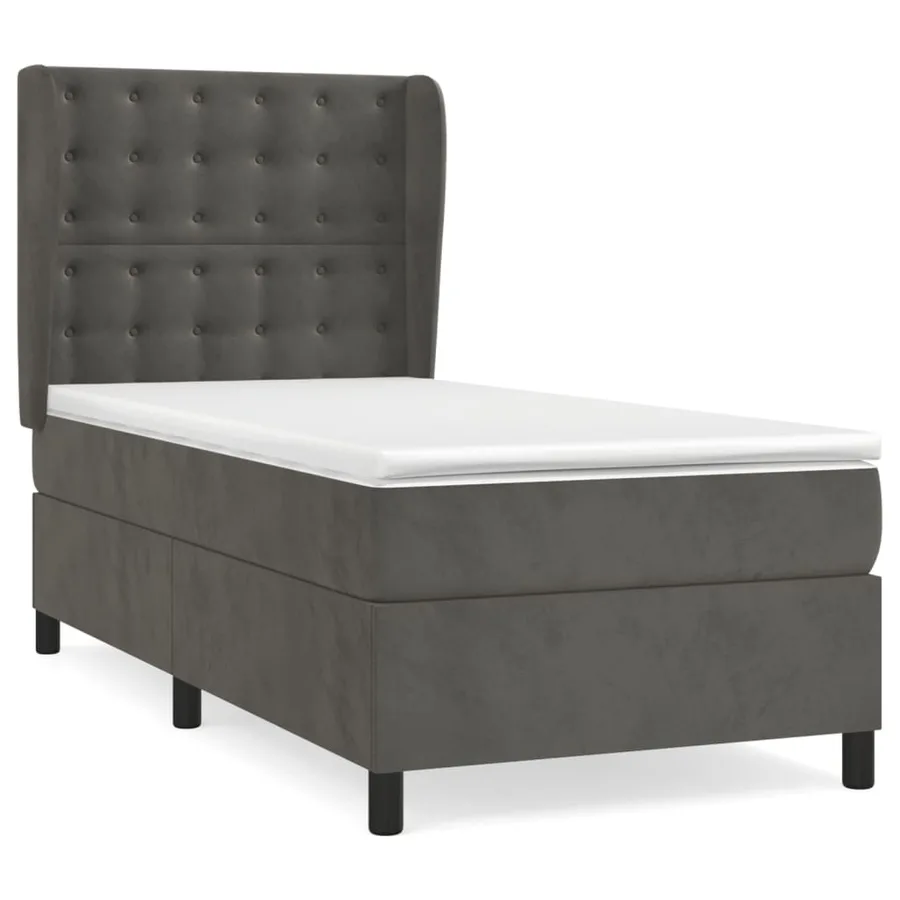 Sommier à lattes de lit avec matelas Gris foncé 100x200 cm - 2