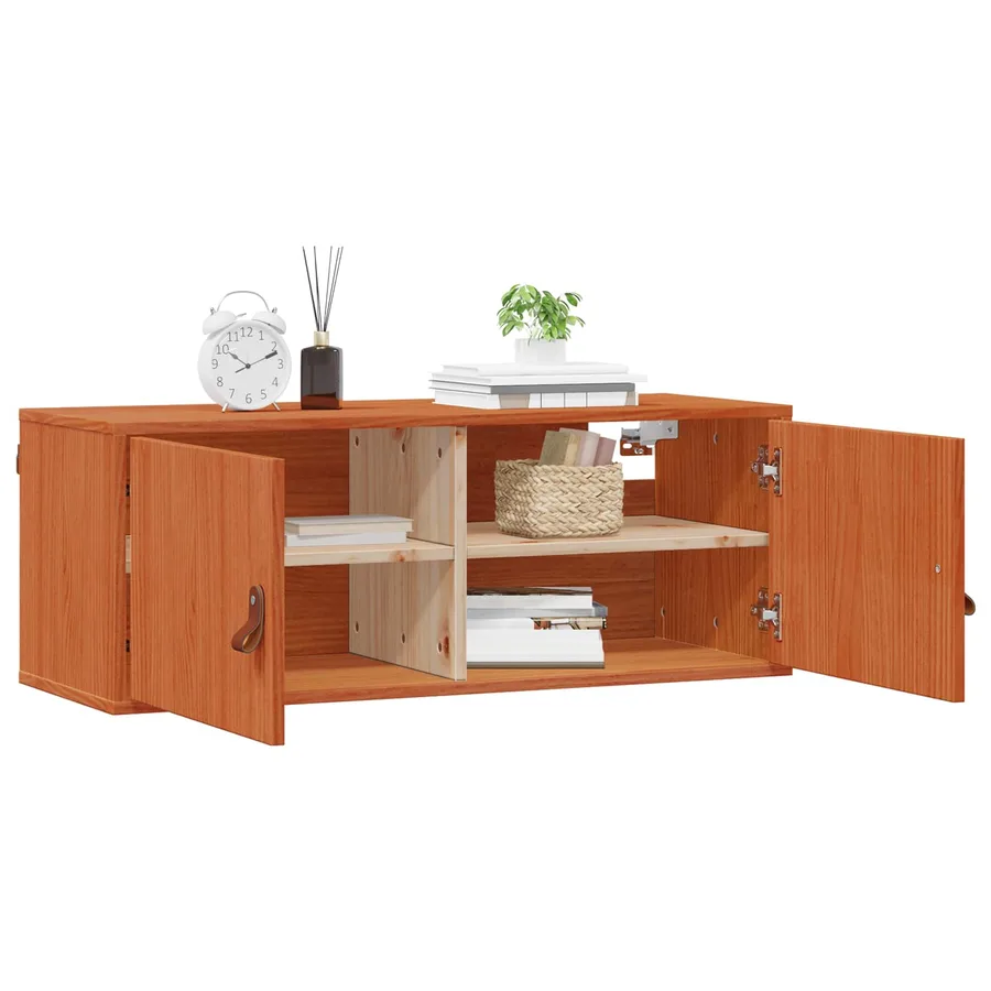 Meuble mural Cire marron 80 x 30 x 30 cm Bois de pin massif - 3