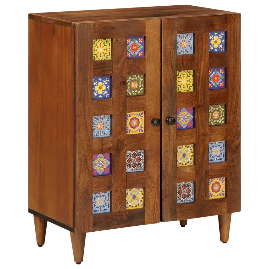 Buffet Noyer 60 x 33 x 75 cm Bois de mangue massif - 2