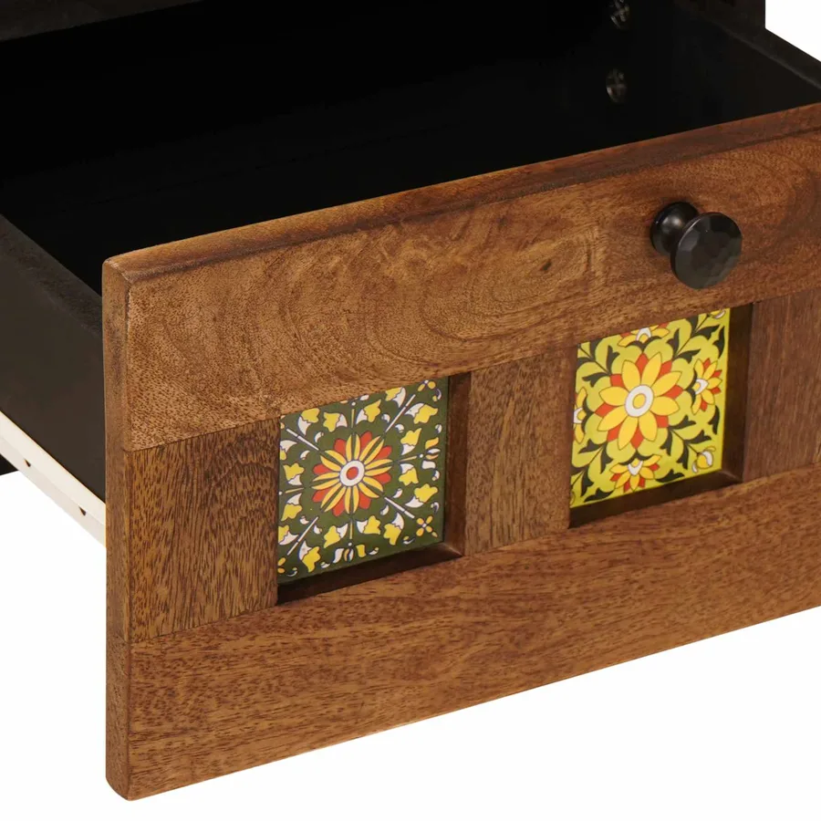 Cabinet de chevet Marron 40 x 33 x 46 cm Bois de mangue massif - 7