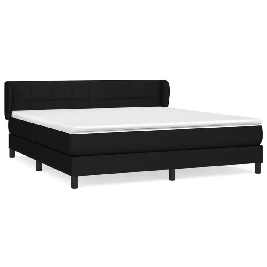 Sommier à lattes de lit avec matelas Noir 160x200 cm Tissu - 2