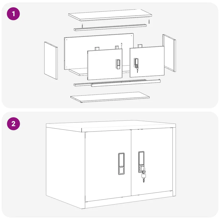 Armoire de rangement Jaune moutarde 60 x 40 x 40 cm Acier - 11