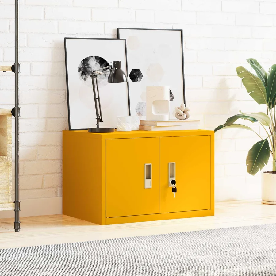 Armoire de rangement Jaune moutarde 60 x 40 x 40 cm Acier - 4
