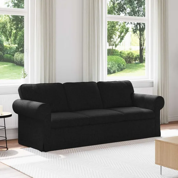 Canapé Noir 215 x 82 x 80 cm tissu