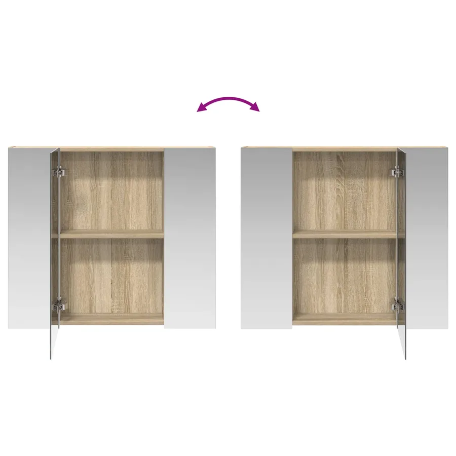 Armoire Miroir de Salle de Bain Chêne Sonoma 80 x 14.5 x 70 cm - 10