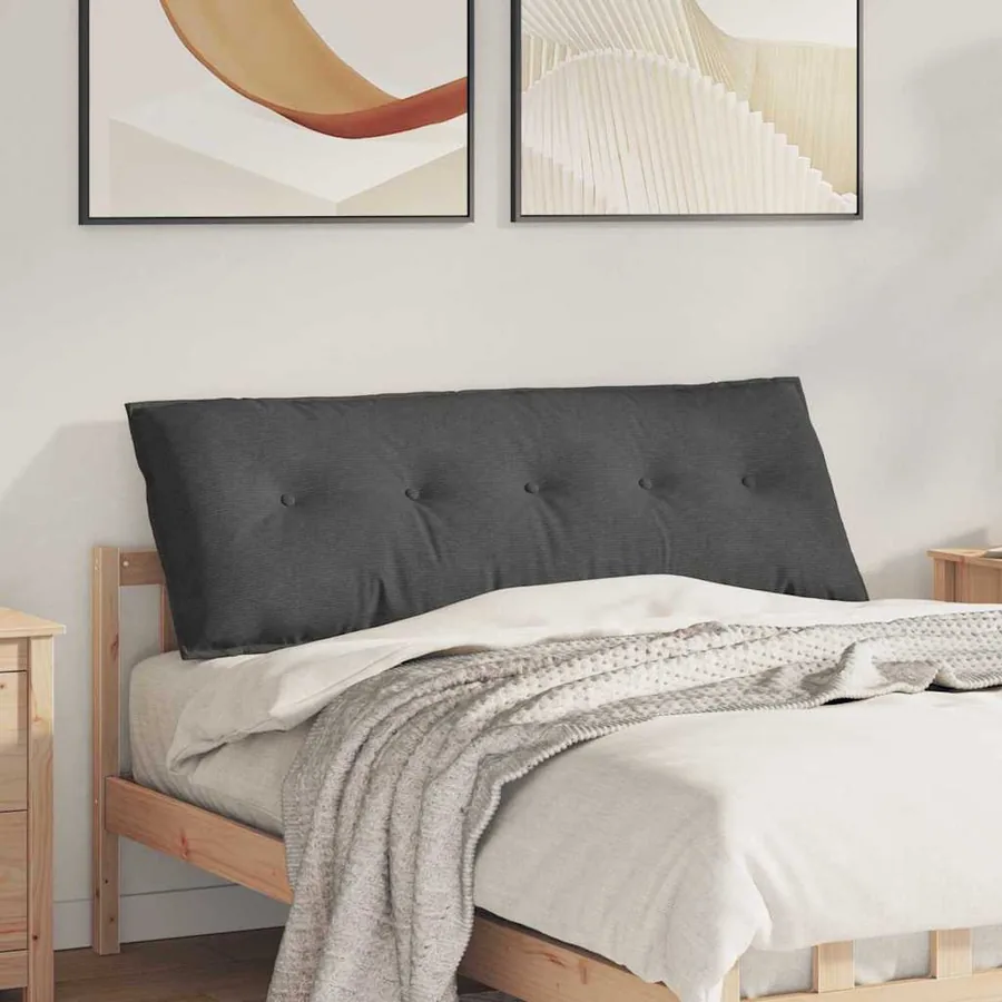 Coussin de Dos Gris foncé 140 x 50 cm Tissu en velours côtelé