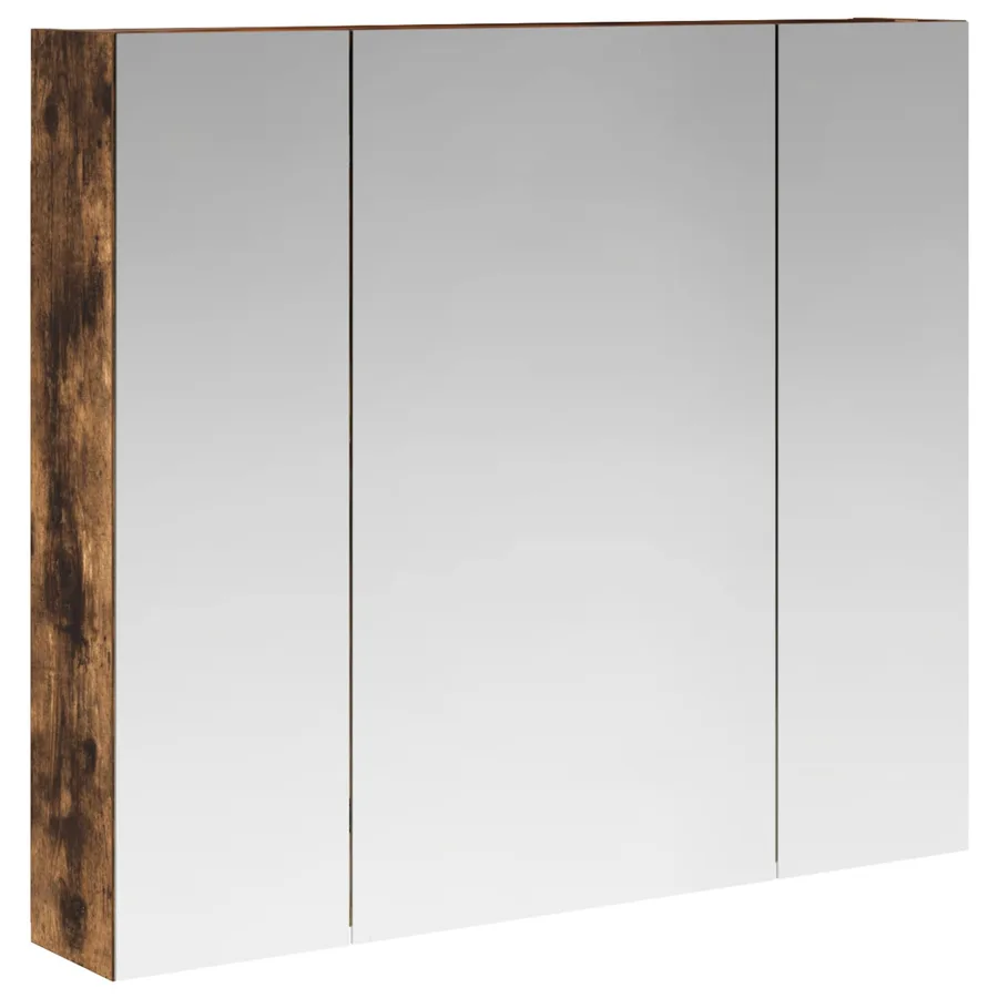 Armoire Miroir de Salle de Bain Chêne fumé 80 x 14.5 x 70 cm - 2