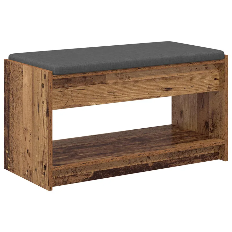 Banc d'entrée avec coussin Bois ancien 83 x 38 x 45 cm - 2