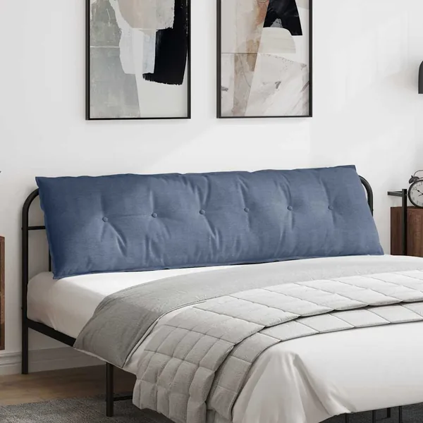 Coussin de Dos Bleu 180 x 50 cm Tissu en velours côtelé