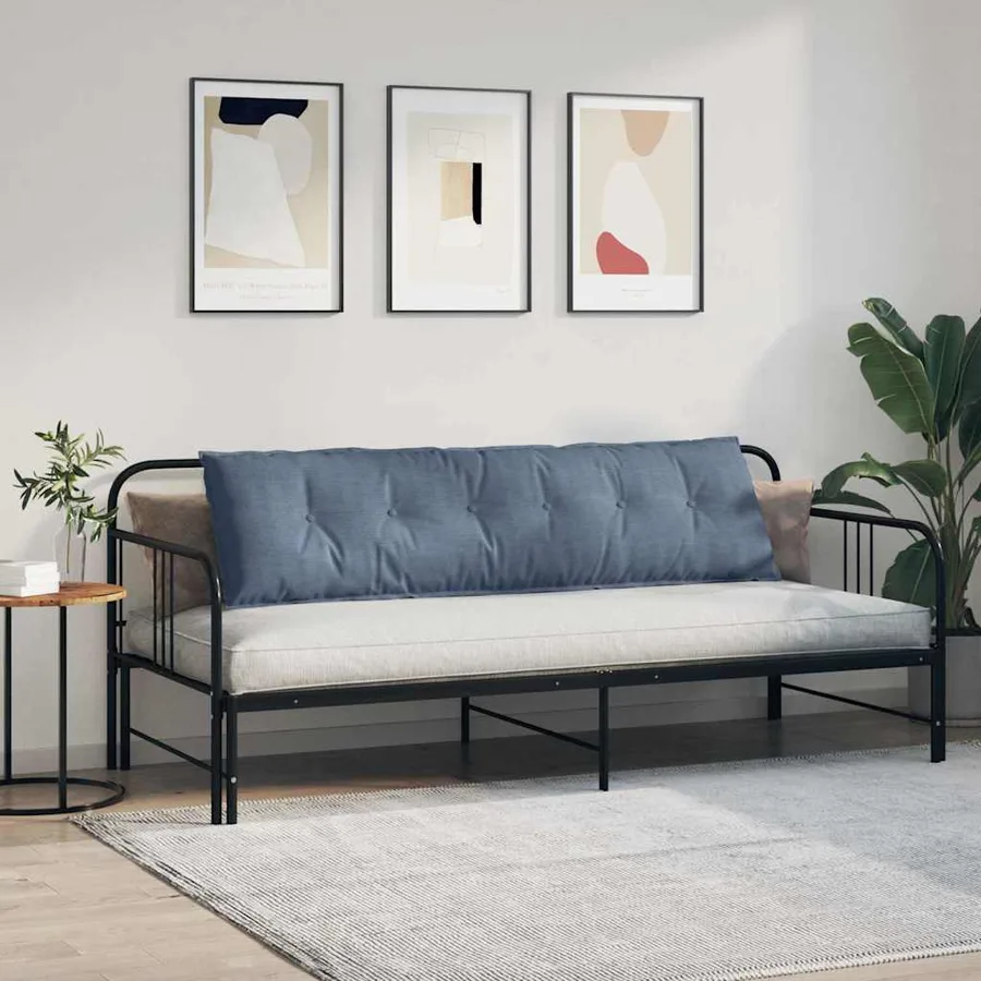 Coussin de Dos Bleu 180 x 50 cm Tissu en velours côtelé - 4