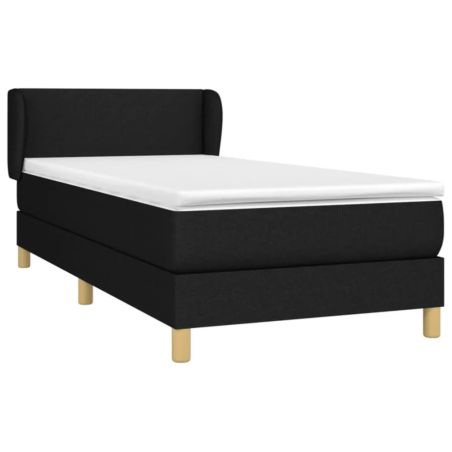 Sommier à lattes de lit avec matelas Noir 90x200 cm Tissu - 3