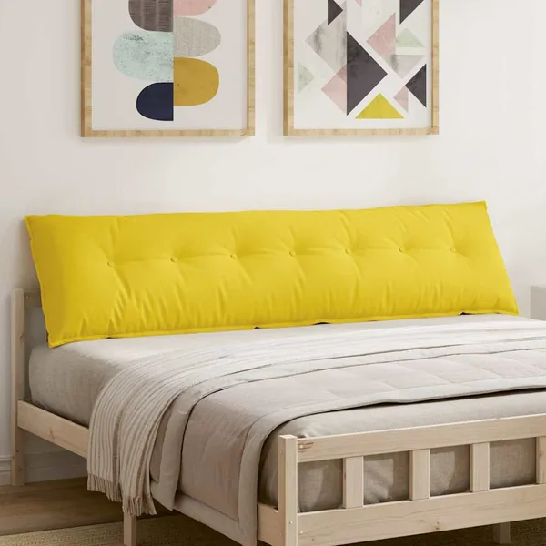 Coussin de Dos Jaune clair 200 x 19 x 50 cm tissu