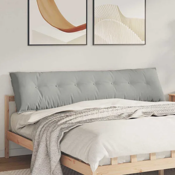 Coussin de Dos Gris clair 200 x 50 cm Tissu en microfibre